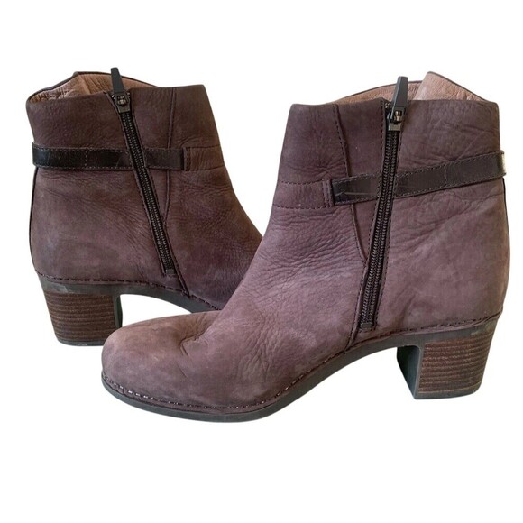 Dansko Hartley Zip Ankle Boot EUR 40 Womens Size 9-9.5 Chocolate Nubuck Leather - Picture 9 of 10